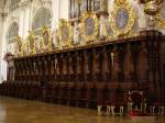 Deutschland Basilika in Waldsassen, 
sehenswertes Chorgest�hl, 