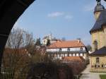 deutschland G�ssweinstein in der Fr�nkischen Schweiz,
Blick zur Burg,urkundlich erw�hnt 1067,
kann besichtig werden,
April 2006
