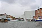 Stralsund mit reichlich Wasser gef�llter Querkanal im Stralsunder Hafen am 15.10.09