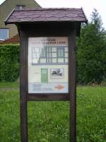 Lebus Hinweistafel 'Museum Lebuser Land', gesehen am 04.07.09
