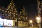 Landkreis Oberfranken Dorfmitte in M�rsbach(Oberfranken)mit sch�nen Fachwerkh�usern.In dem Haus links ist ein kleiner Laden.Dort machen wir immer Fr�hst�ck,wenn wir unsere Wallfahrt nach Vierzehnheiligen unternehmen.  (21.01.10)