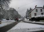Saarbrucken Das Foto zeigt den Ortskern von Saarbr�cken Ensheim. Die Aufnahme des Fotos war am 01.02.2010. Hier ist die St. Ingberter Stra�e zu sehen.