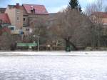 Laucha an der Unstrut Laucha an der Unstrut - Blick auf die H�user am Siedegarten - das Hochwasser steigt - 28.02.2010