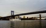 New York Manhattan und Broocklyn Bridge, New York am 6. Juni 1987