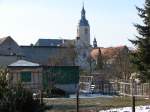 Laucha an der Unstrut Laucha an der Unstrut - Blick durch die G�rten an der Unstrut zur Kirche - 10.03.2010