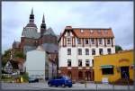 Stralsund Auch vom Parkhaus Frankenwall aus, sieht St Marien recht imposant aus. Stralsund am 10.07.09