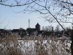 Grevesmuhlen Grevesm�hlen; Blick �ber den zugefrohrenen und verschneiten Vielbecker See zur Altstadt, 21.02.2010