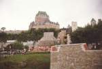 Quebec Das Ch�teau Frontenac ist ein Luxushotel im Zentrum der kanadischen Stadt Qu�bec und gilt als eine der Hauptsehensw�rdigkeiten der Stadt. Gesehen im September 1993 (scan vom Bild). 