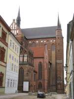 Wismar; Blick vom F�rstenhof auf die St.-Georgen-Kirche 07.03.2010  ...
