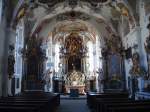 Deutschland Kloster Wald im gleichnamigen Ort in Oberschwaben,
der Innenraum der Klosterkirche St.Bernhard, geweiht 1249,
der Umbau im Barock-Rokoko-Stil erfolgte 1696-98 durch den 
Vorarlberger Baumeister Beer,
hier steht auch die einzig erhaltene Aichgasser-Orgel von 1751,
April 2010
