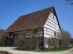 Deutschland Freilichtmuseum Neuhausen ob Eck, in Oberschwaben,
eine historische Stallscheune aus dem Bodenseekreis,
April 2010
