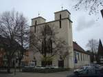 freiburg Freiburg im Breisgau, Stadtteil Br�hl,
katholische Kirche St.Konrad und Elisabeth,
1930 als erste Kirche in reinem Eisenbetonbau vom Architekten
C.A.Meckel errichtet, das Modell steht im Deutschen Museum M�nchen,
April 2010