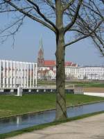 Schwerin Schwerin; Blick vom ehem. BUGA-Gel�nde zur Altstadt und Dom [18.04.2010]