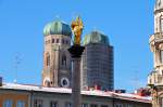 Munchen Ein wohl bekanntes Motiv: Mariens�ule und Liebfrauendom (M�nchen/Jan10)