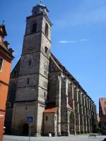 Deutschland Dinkelsb�hl in Mittelfranken,
die kath.Stadtpfarrkirche, das M�nster St.Georg,
eine dreischiffige sp�tgotische Hallenkirche, erbaut 1448 bis 1499,
Juni 2010