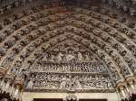 Amiens, Kathedrale Notre Dame. Tympanon des Hauptportals an der Westfassade ...