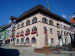 deutschland Rottweil, �lteste Stadt in Baden-W�rttemberg,
das alte Rathaus, 1321 erstmals erw�hnt, die sp�tgotische Form erhielt es 1521, sehenswerter Ratssaal mit Kassettendecke,
Aug.2010
