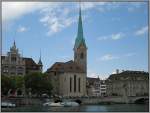 zurich Die Fraum�nsterkirche in Z�rich, gegen�ber dem Rathaus auf der anderen Seite der limmat. (22.07.2007)