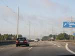 Hamburg A7, Ausfahrt Hamburg-Waltershof, Finkenwerder, Hafen. Aufgenommen am 30.08.03 richtung Hannover, Bremen!!! 