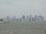 New York Blick auf Manhattan von der Staten Island Ferry. Aufgenommen am 08.04.08