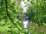 Rheda-Wiedenbruck Anfang Mai 2008 wurde dieses Motiv mit der alten Schlossm�hle am Wasserschloss Rheda aufgenommen. In der Mitte des Bildes ist die neue Emsbr�cke zu erkennen, welche eine neue Verbindung zum Schlosspark Rheda er�ffnet.