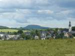 Landkreis Annaberg Blick auf meinen Heimatort Schlettau; Im Hintergrund ist der B�renstein zu erkennen. Aufgenommen am 20.06.2008