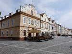 Trebon, historische Gebude am Hauptplatz Masaryk Namesti, erbaut ab 1562 (27.05.2019)