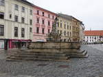 Olomouc / lmtz, Neptunbrunnen von Michael Mandik, erbaut 1683 am Niederring Dolni Namesti (03.08.2020)