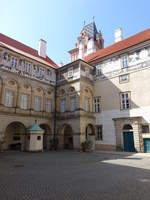 Brandys nad Labem / Brandeis an der Elbe, Innenhof vom Schloss, heute Museum mit kunsthandwerklichen Sammlungen (28.06.2020)