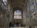 Cambridge, Innenraum der Kings College Chapel, erbaut von 1446 bis 1515 (08.09.2023)
