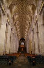 Winchester, Langschiff der Kathedrale von 168 Meter Lnge (30.09.2009)