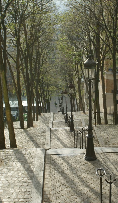Treppen hinauf oder hinab steigen muss wer den Montmartre-Hgel und die berhmte Sacr-Coeur besuchen will.
(November 2008)