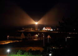 Leuchturm im nordjtlndischen Hanstholm, aufgenommen in der Nacht vom 17.