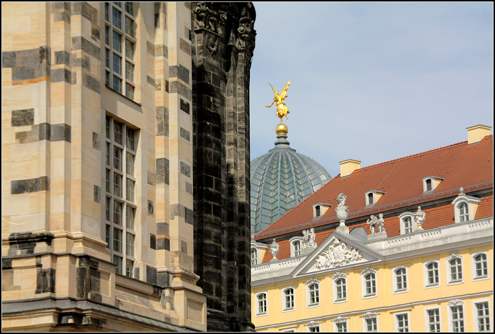 . Impression Fraunkirche und Neumarkt mit der Kuppel der Akademie der Bildenden Knste. 02.08.2009 (Matthias)