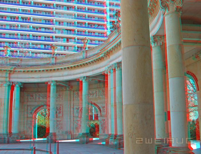 3D Foto Berlin Mitte Kolonnaden mit Hochhaus