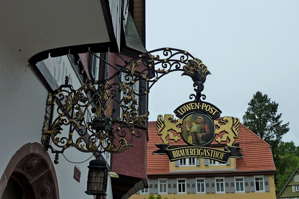 Alpirsbach, Brauereigasthof Lwen-Post, Juni 2012