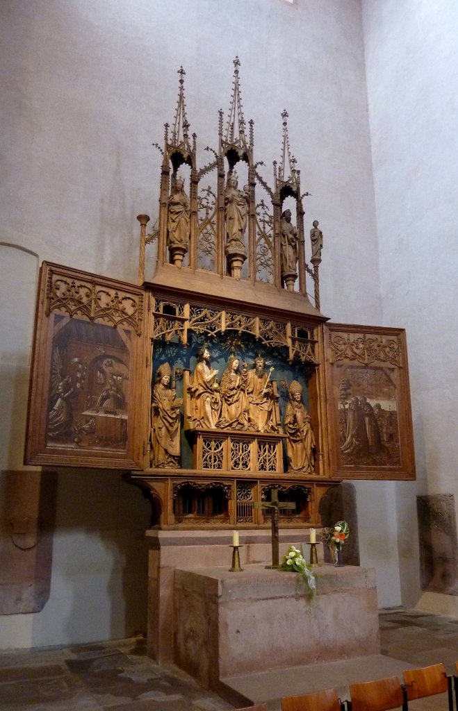 Alpirsbach, der Flgelaltar in der Klosterkirche St.Nikolaus, Juni 2012