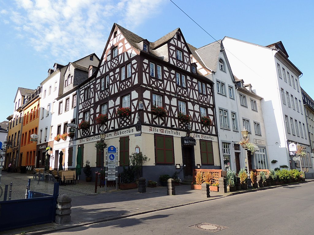 Alte Weinstube,zum Hubertus an der Kreuzung Florinsmarkt - Gemsegasse in KOBLENZ; 120823