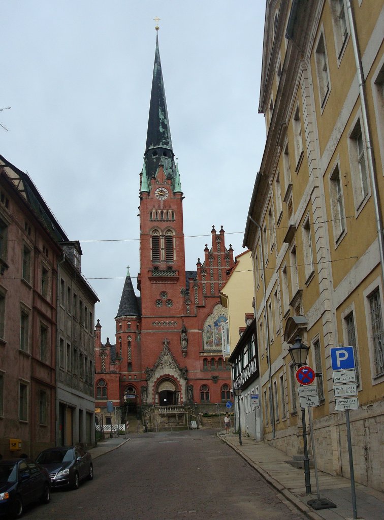 Altenburg in Thringen, die Brderkirche, gebaut 1902-05, geht auf die Franziskaner zurck, die dort im 13.Jahrhundert ein Kloster hatten, Juni 2010