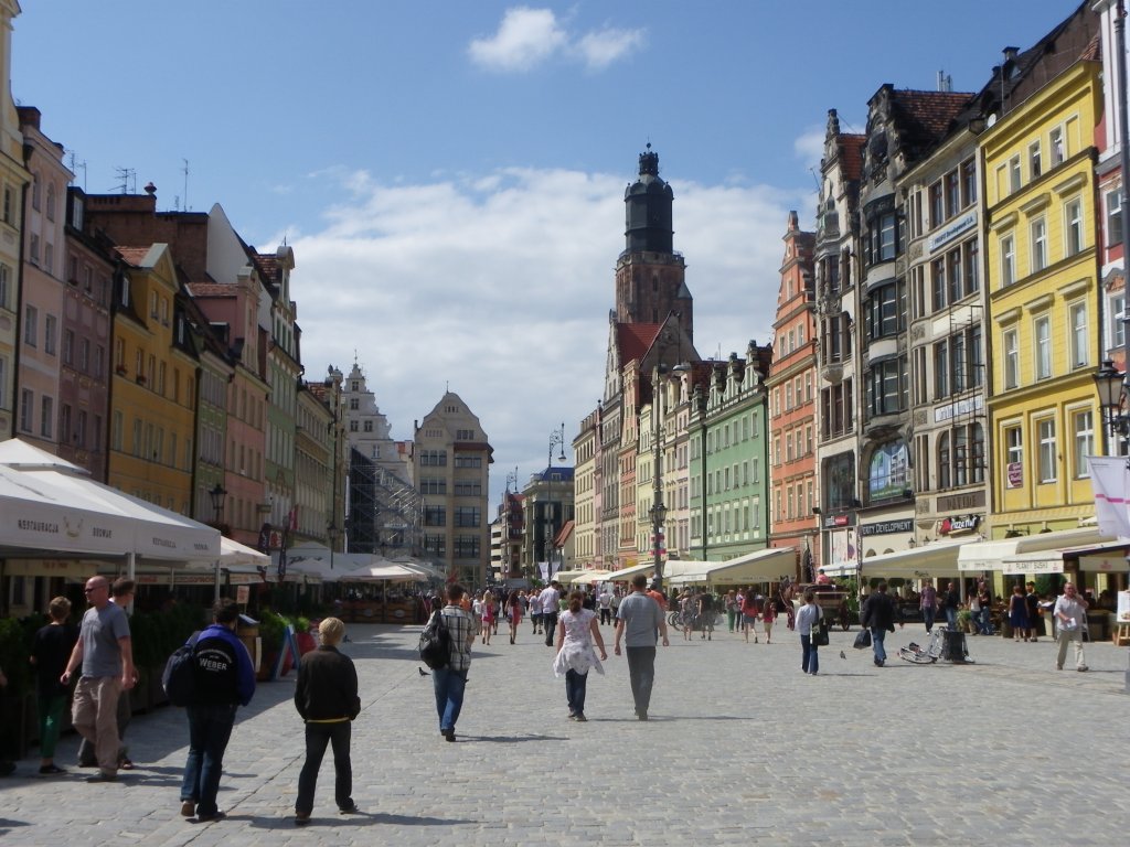 Am Ring (Rynek) in Breslau im Sommer 2012