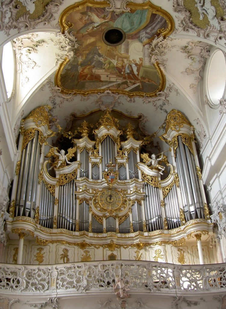 Amorbach, Orgelempore der Abteikirche, erbaut von 1742 bis 1745 durch Valentin Schick und Franz Hffelein (13.09.2007)