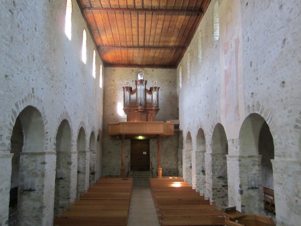 Amsoldingen, Langschiff der Stiftskirche, Holzdecke von 1666 (19.08.2012)