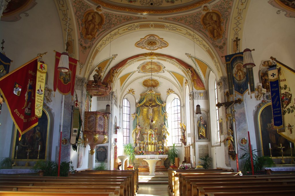 Apfeltrang, St. Michael Kirche, Altarbilder von Maler Joh. Bapt. Kaspar, 
Kreis Ostallgu (16.10.2011)