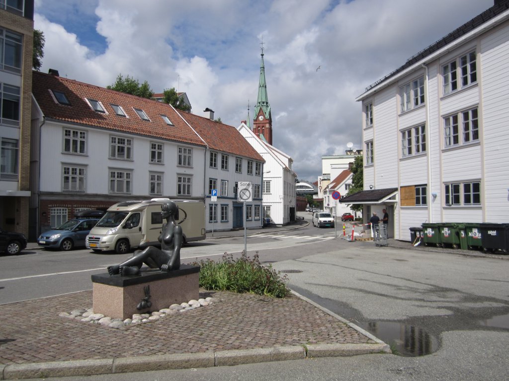 Arendal, Figur an der Radhusgata (24.06.2013)