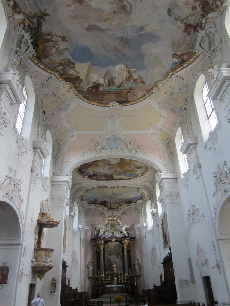 Arlesheim, Domkirche, Hochaltar von Francesco Pozzi, Deckengemlde von Giuseppe 
Appiani, Chorgesthl von Peter Schacherer (26.08.2012)