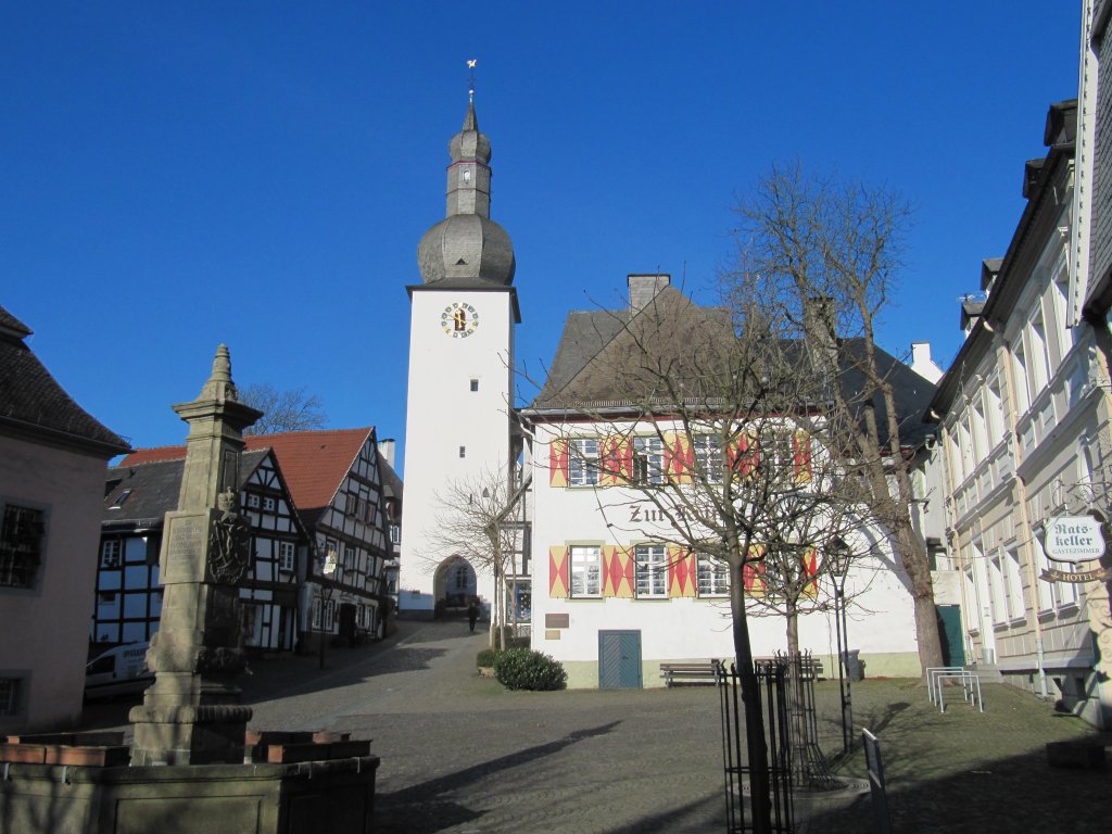 Arnsbergs  Gute Stube  mit Glockenturm am 25.01.2012