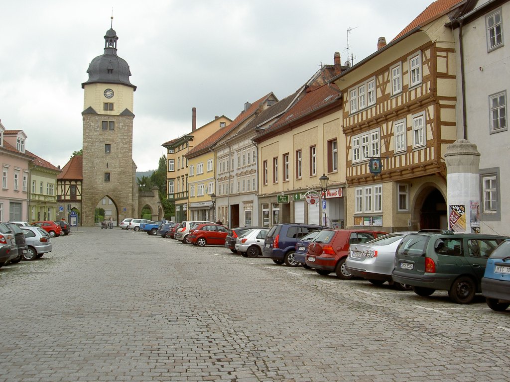 Arnstadt, Riedplatz mit Riedtor, Ilmkreis (13.06.2012)