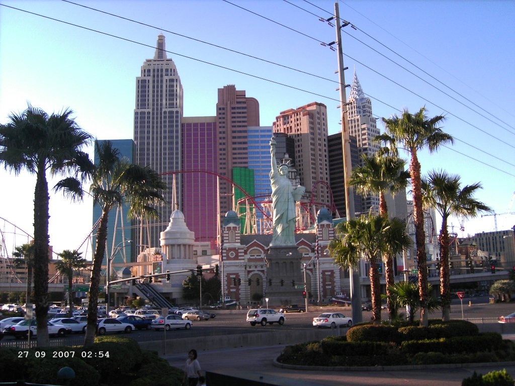 Auf dem Las Vegas Strip das Hotel und Casino New-York-New-York im Oktober 2007