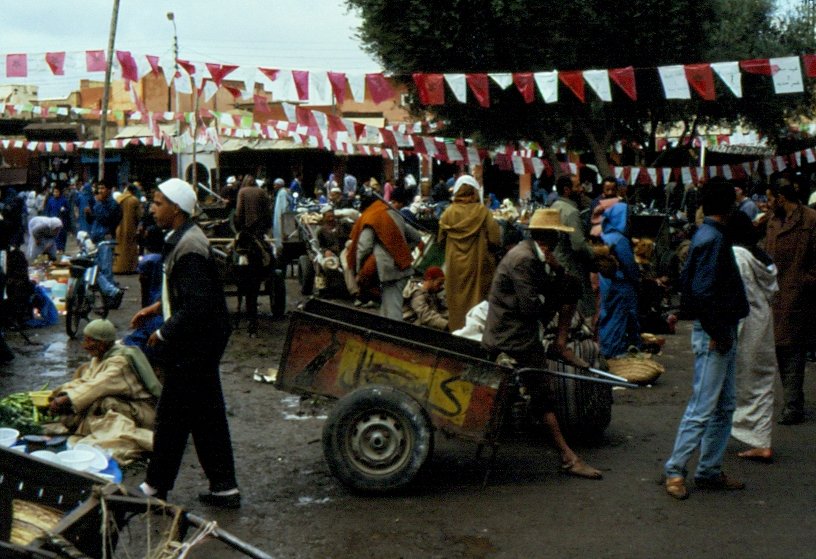 Auf dem Markt in Marrakesch im März 1990