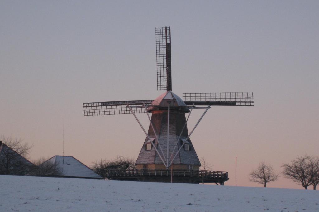 Auf einem Hgel gelegen und daher weithin sichtbar ist die Hollicher Mhle
im Kreis Steinfurt.
Aufnahme am 6.1.2009.